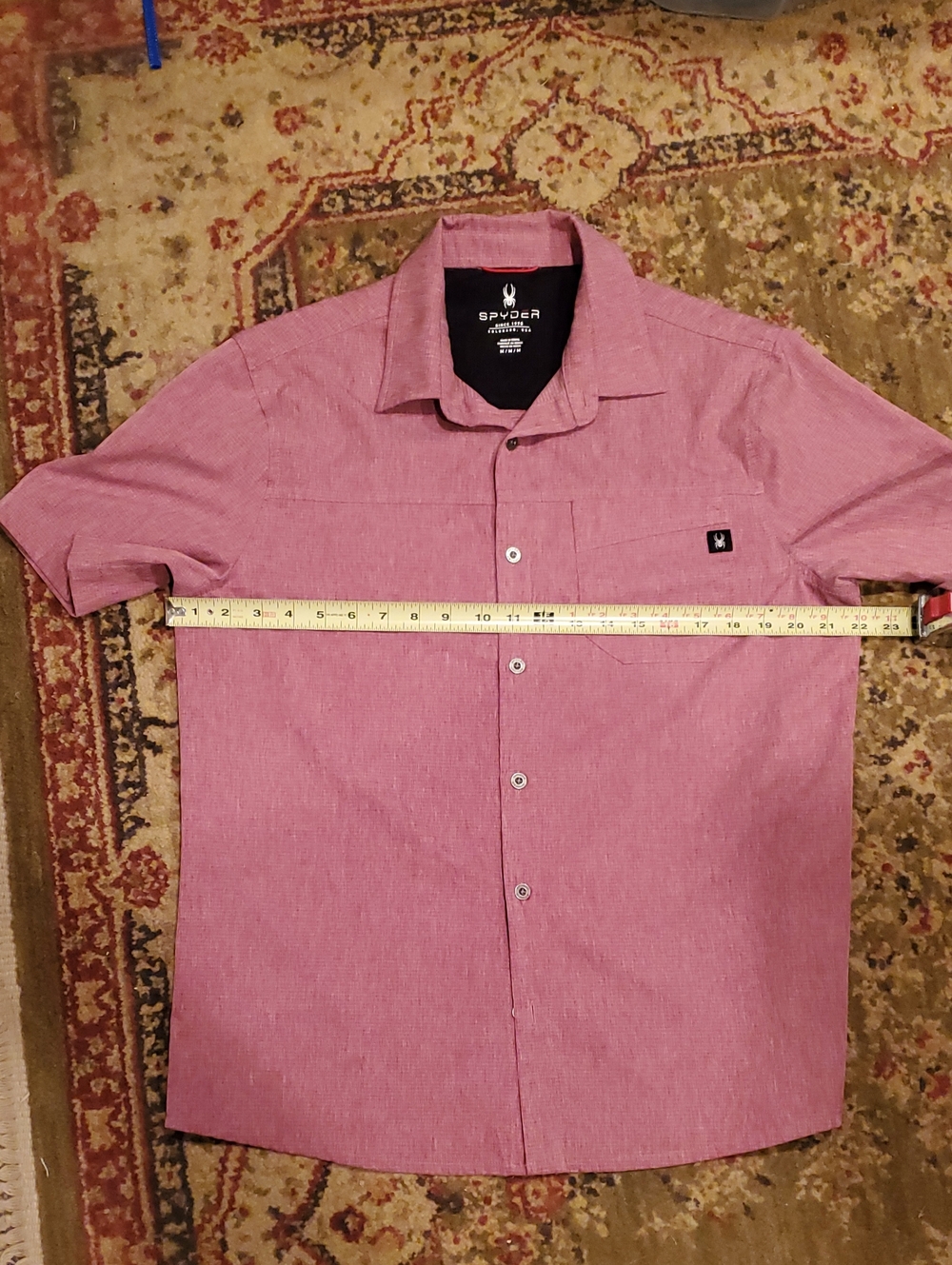 Spyder Men's Short-Sleeve Button-Down Shirt in Red